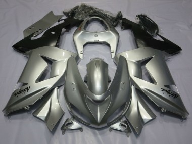 Erschwingliche Kawasaki ZX10R Motorrad Verkleidung 2006-2007 - Silber Matt Schwarz