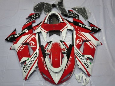 Erschwingliche Kawasaki ZX10R Motorrad Verkleidung 2006-2007 - Weiss Rot Schwarz Amauda 883 Heidron