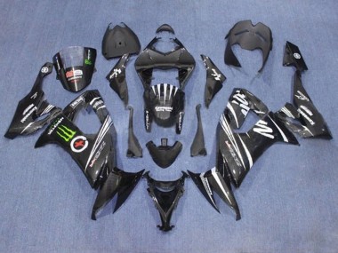 Erschwingliche Kawasaki ZX10R Motorrad Verkleidung 2008-2010 - Schwarz Weiss Grun Monster