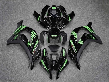Erschwingliche Kawasaki ZX10R Motorrad Verkleidung 2016-2020 - Glanzendes Schwarz Grun
