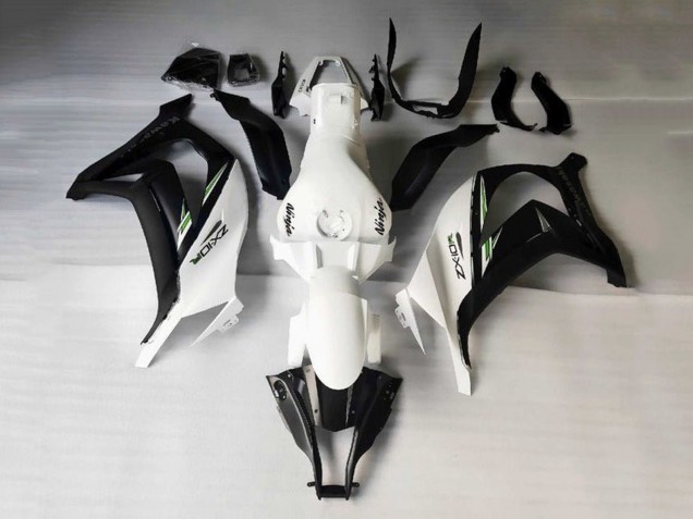 Erschwingliche Kawasaki ZX10R Motorrad Verkleidung 2016-2020 - Weiss Schwarz Grun Streifen