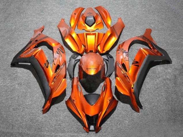 Erschwingliche Kawasaki ZX10R Motorrad Verkleidung 2016-2020 - Orange Schwarz