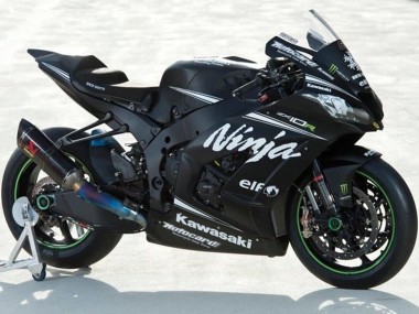 Erschwingliche Kawasaki ZX10R Motorrad Verkleidung 2016-2020 - Matt Schwarz Weiss Elf Ninja