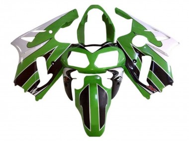 Erschwingliche Kawasaki ZX12R Motorrad Verkleidung 2000-2001 - Weiss Grun Schwarz Streifen
