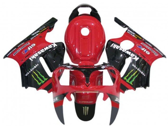 Erschwingliche Kawasaki ZX12R Motorrad Verkleidung 2000-2001 - Rot Schwarz Grun Monster