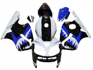 Erschwingliche Kawasaki ZX12R Motorrad Verkleidung 2000-2001 - Weiss Schwarz Blau Hai