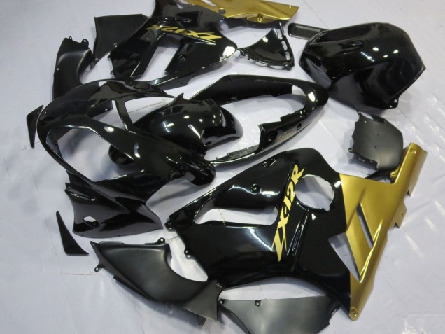 Erschwingliche Kawasaki ZX12R Motorrad Verkleidung 2002-2006 - Glanzendes Schwarz Gold
