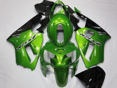 Erschwingliche Kawasaki ZX12R Motorrad Verkleidung 2002-2006 - Grun Glanzendes Schwarz