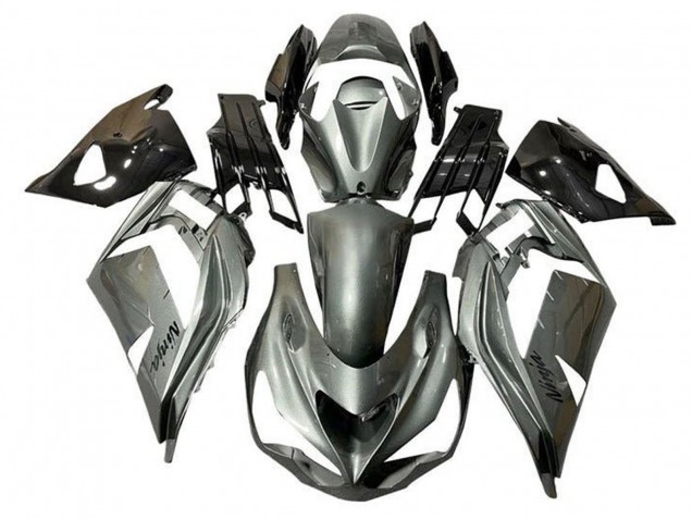 Erschwingliche Kawasaki ZX14R ZZR1400 Motorrad Verkleidung 2012-2024 - Metallisch Silber Schwarz