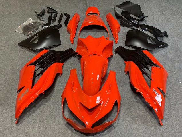 Erschwingliche Kawasaki ZX14R ZZR1400 Motorrad Verkleidung 2012-2024 - Rot Matt Schwarz