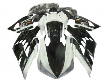 Erschwingliche Kawasaki ZX14R ZZR1400 Motorrad Verkleidung 2012-2024 - Weiss Schwarz