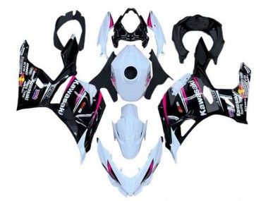 Erschwingliche Kawasaki Ninja 400 Motorrad Verkleidung 2018-2024 - Weiss Rosa Schwarz