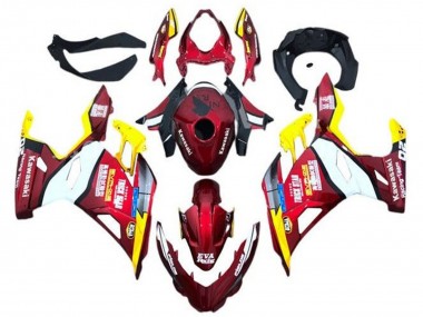 Erschwingliche Kawasaki Ninja 400 Motorrad Verkleidung 2018-2024 - Rot Gelb Weiss Blau EVA Rennen