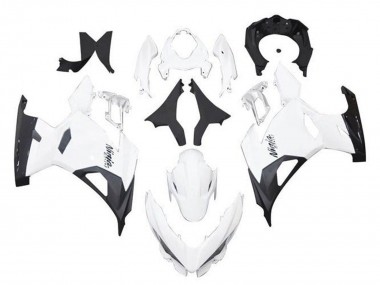 Erschwingliche Kawasaki Ninja 400 Motorrad Verkleidung 2018-2024 - Weiss Schwarz