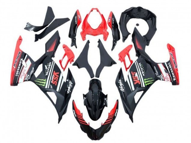 Erschwingliche Kawasaki Ninja 400 Motorrad Verkleidung 2018-2024 - Rot Schwarz Grun Monster