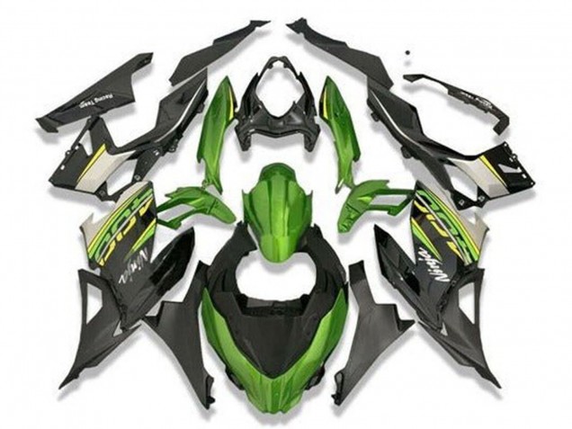 Erschwingliche Kawasaki Ninja 400 Motorrad Verkleidung 2018-2024 - Grun Schwarz Grau