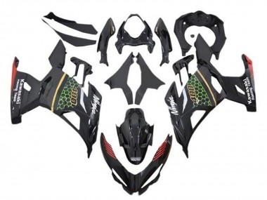 Erschwingliche Kawasaki Ninja 400 Motorrad Verkleidung 2018-2024 - Schwarz Grun Rot Gelb Waben