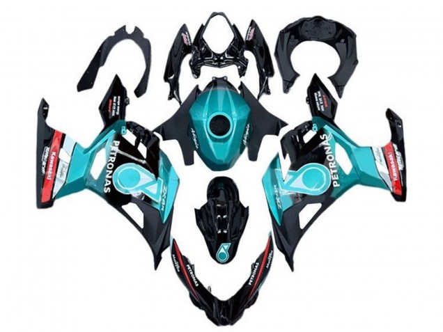 Erschwingliche Kawasaki Ninja 400 Motorrad Verkleidung 2018-2024 - Hellblau Rot Schwarz Petronas