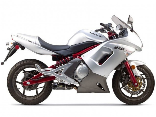 Erschwingliche Kawasaki Ninja 650 EX650 Motorrad Verkleidung 2006-2008 - Silber Schwarz Rot