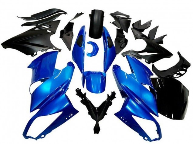 Erschwingliche Kawasaki Ninja 650 EX650 Motorrad Verkleidung 2009-2011 - Blau Matt Schwarz