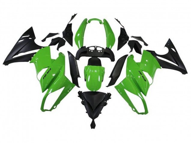 Erschwingliche Kawasaki Ninja 650 EX650 Motorrad Verkleidung 2009-2011 - Grun Matt Schwarz