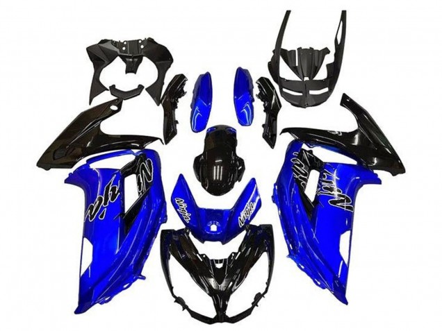 Erschwingliche Kawasaki Ninja 650 EX650 Motorrad Verkleidung 2012-2016 - Blau Glanzendes Schwarz
