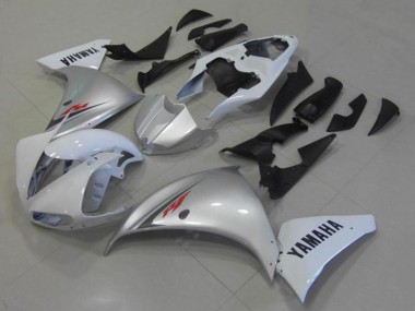 Erschwingliche Yamaha YZF R1 Motorrad Verkleidung 2012-2014 - Weiss Silber