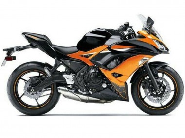 Erschwingliche Kawasaki Ninja 650 EX650 Motorrad Verkleidung 2017-2019 - Orange Schwarz
