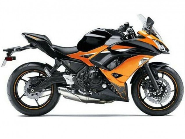 Erschwingliche Kawasaki Ninja 650 EX650 Motorrad Verkleidung 2017-2019 - Orange Schwarz