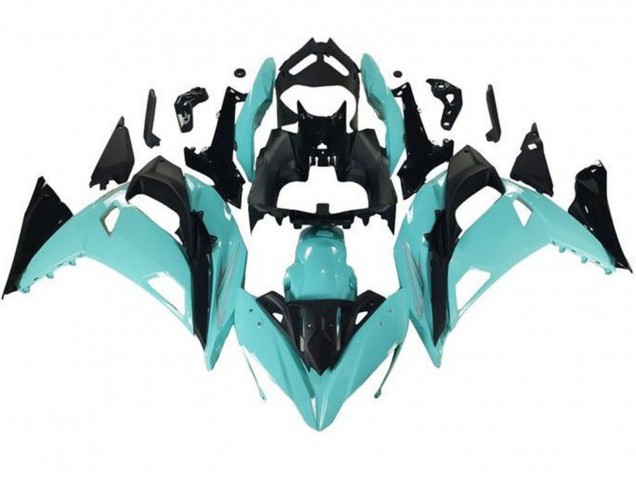 Erschwingliche Kawasaki Ninja 650 EX650 Motorrad Verkleidung 2017-2019 - Hellblau Schwarz