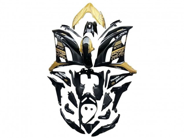 Erschwingliche Kawasaki Ninja 650 EX650 Motorrad Verkleidung 2017-2019 - Gold Schwarz