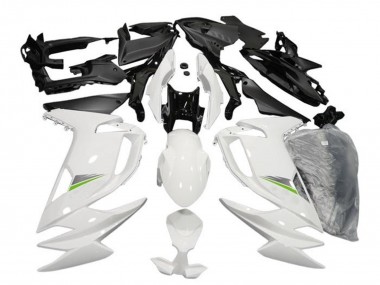 Erschwingliche Kawasaki Ninja 650 EX650 Motorrad Verkleidung 2020-2025 - Glanzendes Weiss Grun