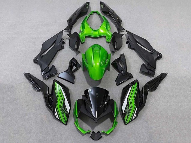 Erschwingliche Kawasaki Z400 Motorrad Verkleidung 2018-2024 - Grun Weiss Schwarz