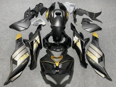 Erschwingliche Kawasaki ZX25R ZX-25R Motorrad Verkleidung 2019-2025 - Matt Schwarz Grau Gold Glanzendes Schwarz