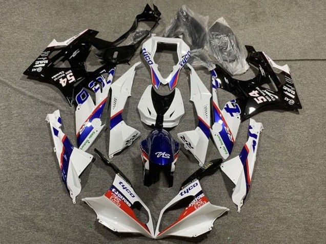 Erschwingliche BMW S1000RR Motorrad Verkleidung 2009-2014 - Weiss Rot Blau Glanzendes Schwarz Tyco