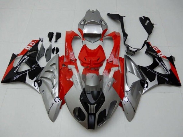 Erschwingliche BMW S1000RR Motorrad Verkleidung 2009-2014 - Silber Rot Schwarz