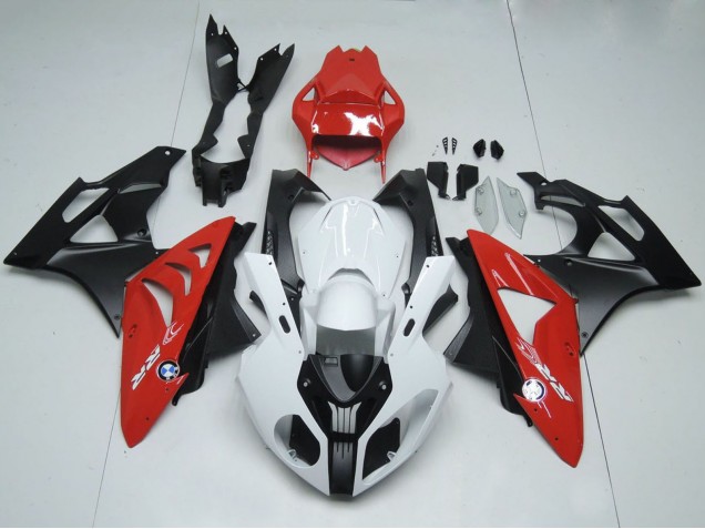 Erschwingliche BMW S1000RR Motorrad Verkleidung 2009-2014 - Weiss Rot Matt Schwarz