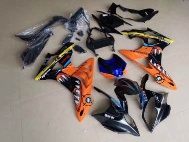 Erschwingliche BMW S1000RR Motorrad Verkleidung 2009-2014 - Gelb Blau Orange Schwarz Hai