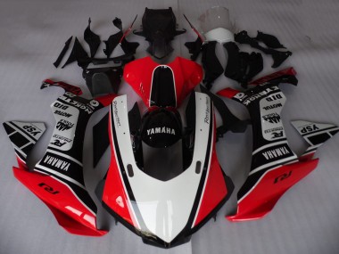 Erschwingliche Yamaha YZF R1 Motorrad Verkleidung 2015-2019 - Weiss Rot Schwarz Motul YSP