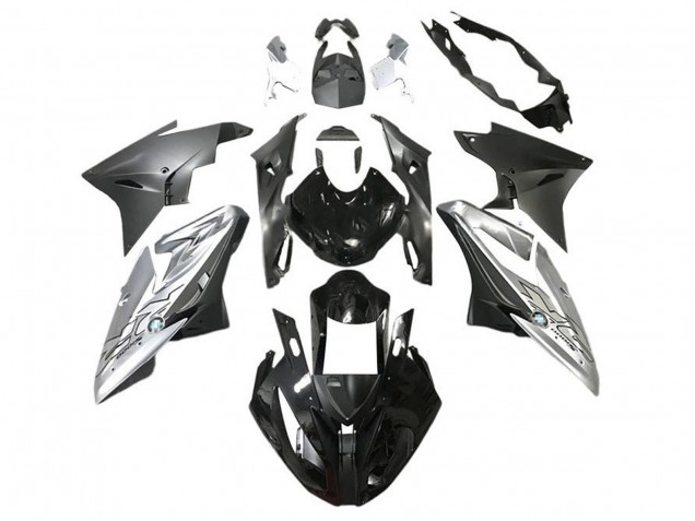Erschwingliche BMW S1000RR Motorrad Verkleidung 2015-2016 - Silber Glanzendes Schwarz Matt Schwarz