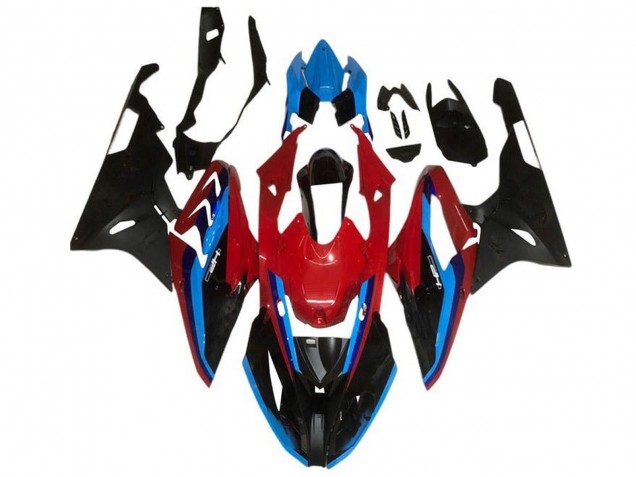 Erschwingliche BMW S1000RR Motorrad Verkleidung 2015-2016 - Rot Blau Schwarz Streifen