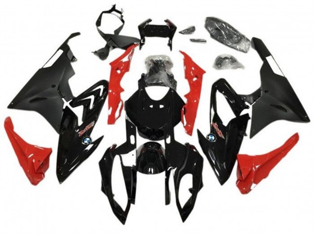 Erschwingliche BMW S1000RR Motorrad Verkleidung 2015-2016 - Glanzendes Schwarz Matt Schwarz Rot