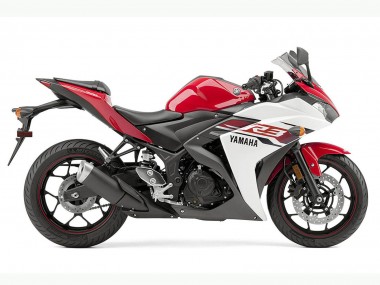 Erschwingliche Yamaha YZF R3 Motorrad Verkleidung 2015-2018 - Weiss Rot Schwarz