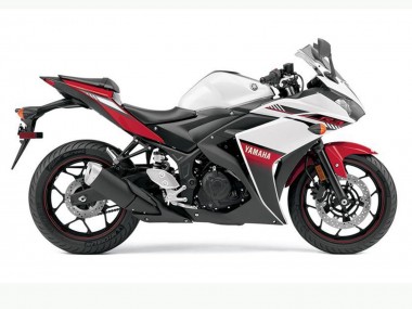 Erschwingliche Yamaha YZF R3 Motorrad Verkleidung 2015-2018 - Weiss Rot Schwarz