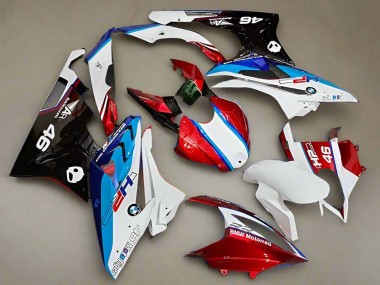 Erschwingliche BMW S1000RR Motorrad Verkleidung 2019-2022 - Weiss Rot Blau HP