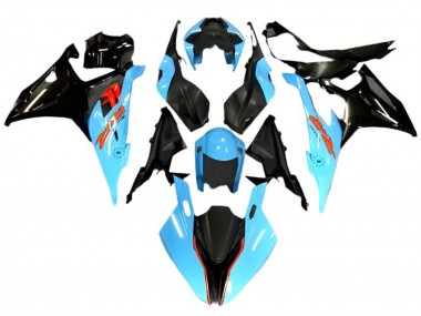 Erschwingliche BMW S1000RR Motorrad Verkleidung 2019-2022 - Hellblau Schwarz Rot