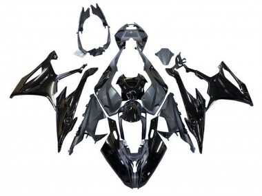 Erschwingliche BMW S1000RR Motorrad Verkleidung 2019-2022 - Glanzendes Schwarz Matt Schwarz