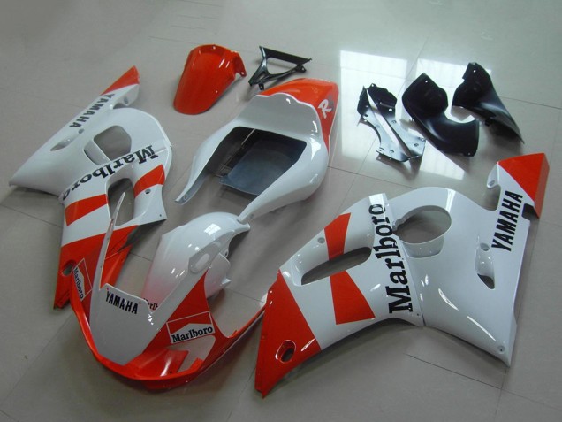 Erschwingliche Yamaha YZF R6 Motorrad Verkleidung 1998-2002 - Weiss Rot Marlboro