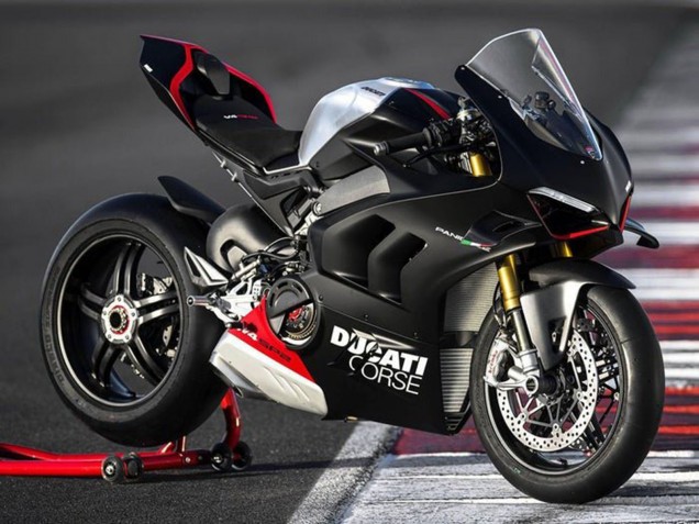Erschwingliche Ducati Panigale V4 V4S Motorrad Verkleidung 2022-2024 - Matt Schwarz Silber Rot