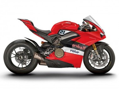 Erschwingliche Ducati Panigale V4 V4S Motorrad Verkleidung 2018-2019 - Rot Schwarz Weiss Valsir